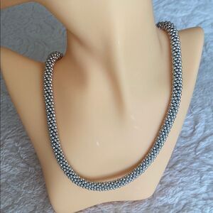 Silver Pewter Turkish Beaded Necklace